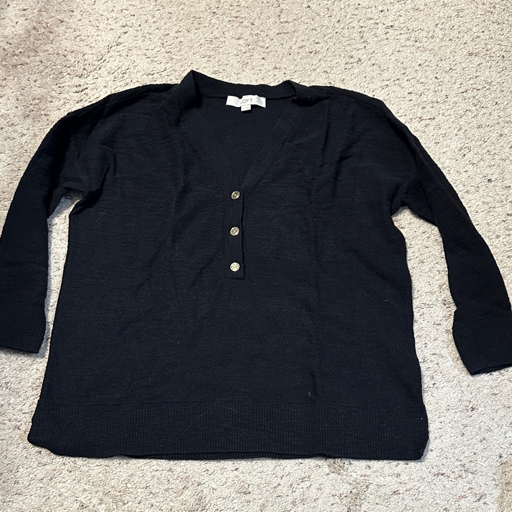 LOFT Classic Black Knit Sweater